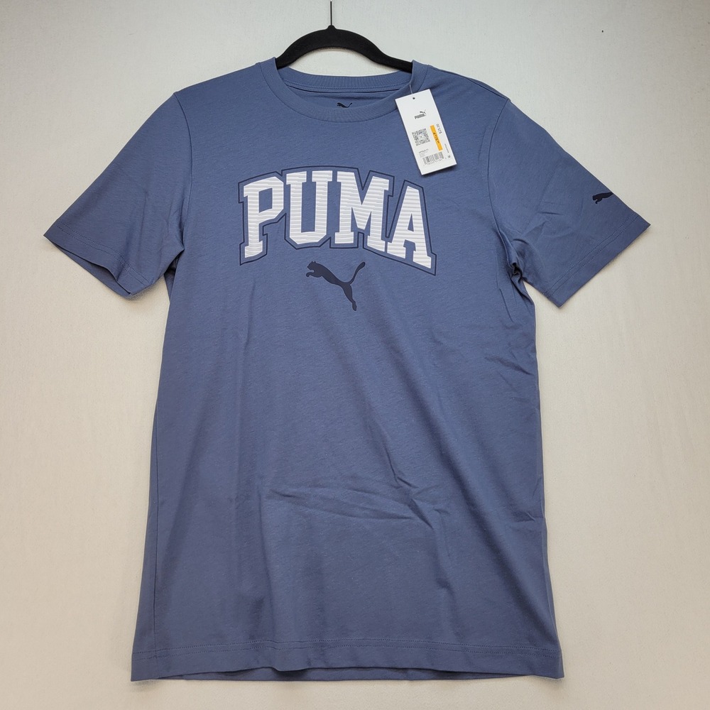 Puma Dash Tee Mens‎ Small Inky Blue Athletic Collegiate Logo